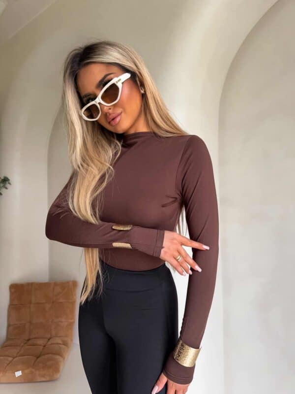 Bluzka SKIN gładka – czekoladowy Bluzka SKIN gładka – czekoladowy