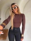 Bluzka SKIN gładka – czekoladowy Bluzka SKIN gładka – czekoladowy