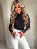 Bluzka SKIN IV transparent brokat - czarna Bluzka SKIN IV transparent brokat - czarna