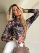 Bluzka SKIN CHAOS – czekoladowa Bluzka SKIN CHAOS – czekoladowa