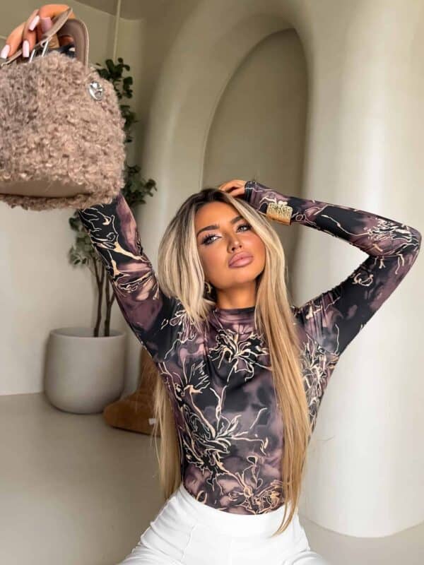 Bluzka SKIN CHAOS – czekoladowa Bluzka SKIN CHAOS – czekoladowa