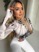 Bluzka SKIN print pantera – jasny beż Bluzka SKIN print pantera – jasny beż