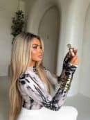 Bluzka SKIN print pantera – jasny beż Bluzka SKIN print pantera – jasny beż