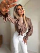 Bluzka ZARRA - mokka Bluzka ZARRA - mokka