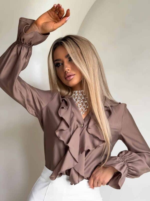 Bluzka ZARRA - mokka Bluzka ZARRA - mokka