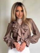 Bluzka ZARRA - mokka Bluzka ZARRA - mokka