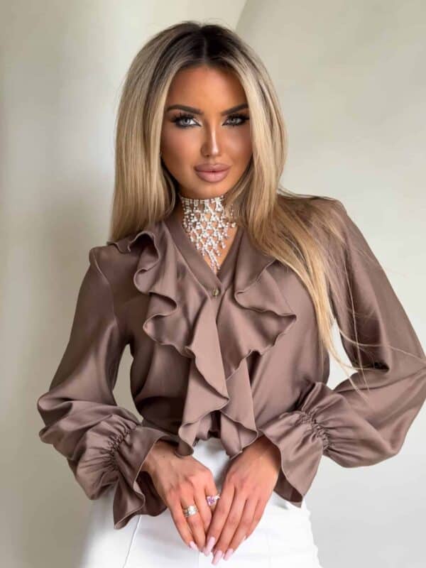 Bluzka ZARRA - mokka Bluzka ZARRA - mokka