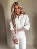 Koszula rękaw KORONKA - ecru Koszula rękaw KORONKA - ecru