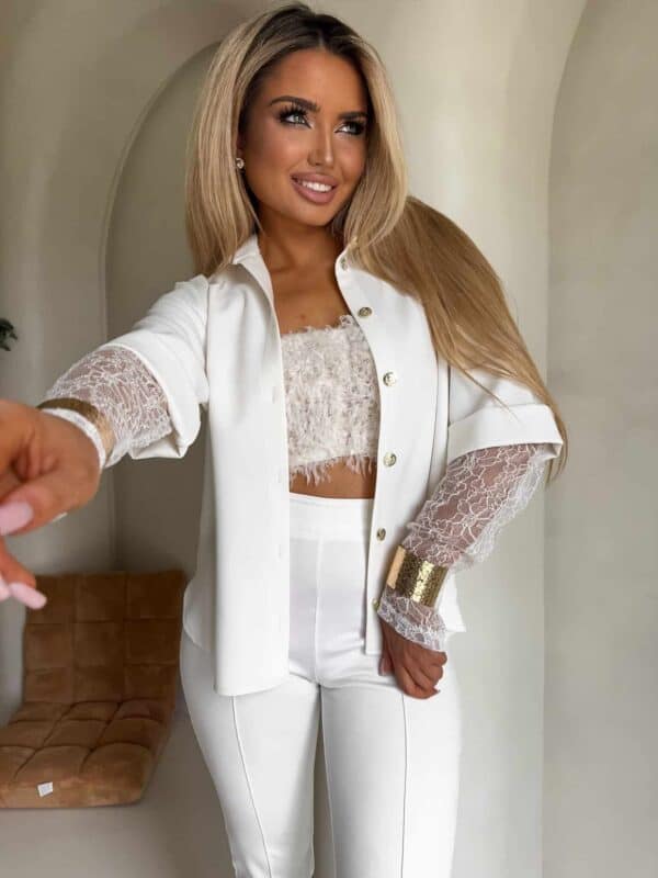 Koszula rękaw KORONKA - ecru Koszula rękaw KORONKA - ecru