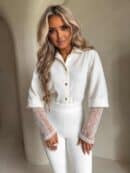 Koszula rękaw KORONKA - ecru Koszula rękaw KORONKA - ecru