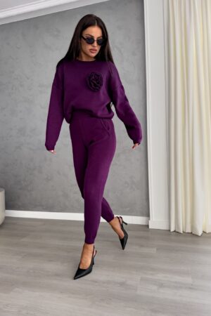 Komplet DELANI LONG – śliwka