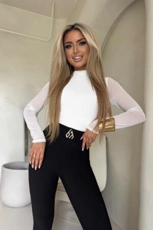 Bluzka SKIN IV transparent gładka - ecru