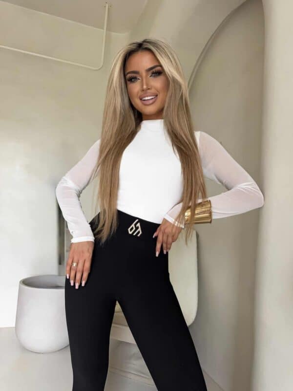 Bluzka SKIN IV transparent gładka - ecru Bluzka SKIN IV transparent gładka - ecru