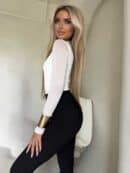 Bluzka SKIN IV transparent gładka - ecru Bluzka SKIN IV transparent gładka - ecru