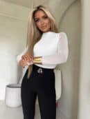 Bluzka SKIN IV transparent gładka - ecru Bluzka SKIN IV transparent gładka - ecru