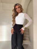 Bluzka SKIN IV transparent gładka - ecru Bluzka SKIN IV transparent gładka - ecru