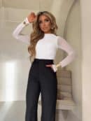 Bluzka SKIN IV transparent gładka - ecru Bluzka SKIN IV transparent gładka - ecru