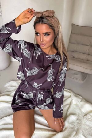 Piżamka LAMPART - czekoladowa