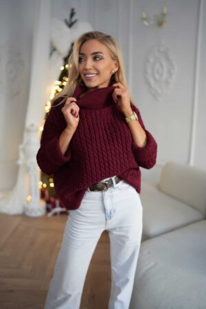 Sweter golf INKO - bordowy