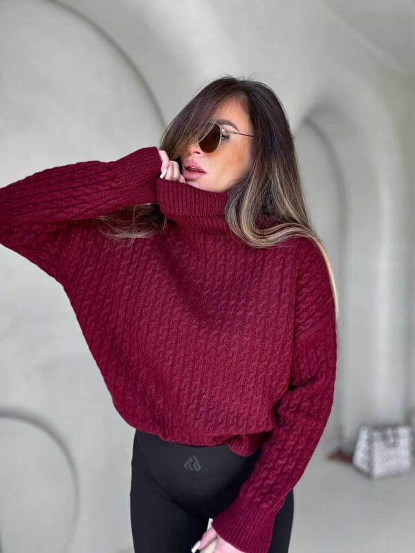 Sweter golf INKO - bordowy