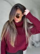 Sweter golf INKO - bordowy