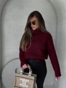 Sweter golf INKO - bordowy