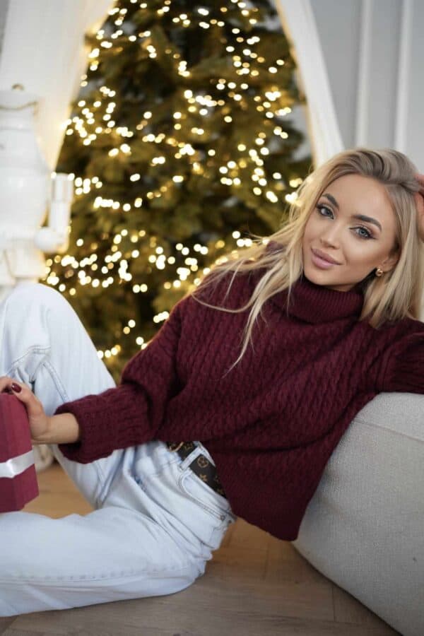 Sweter golf INKO - bordowy