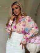 Koszula OVER SPRING - beżowo-color