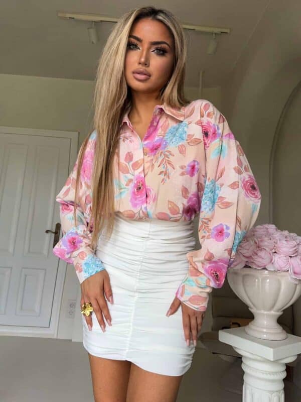 Koszula OVER SPRING - beżowo-color