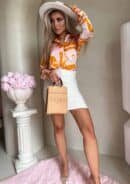 Koszula GOSSIP print – pomarańczowo-różowa