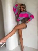 Sweter LEGEND pasy – lila-fuksja