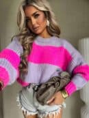 Sweter LEGEND pasy – lila-fuksja