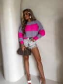 Sweter LEGEND pasy – lila-fuksja