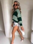 Sweter LEGEND pasy – zieleń