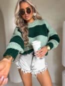 Sweter LEGEND pasy – zieleń