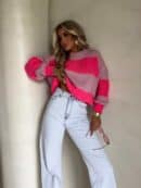 Sweter LEGEND pasy – jasny roż-koral Sweter LEGEND pasy – jasny roż-koral