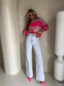 Sweter LEGEND pasy – jasny roż-koral Sweter LEGEND pasy – jasny roż-koral