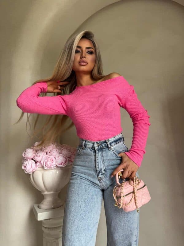 Bluzka WAFELEK – jasny róż