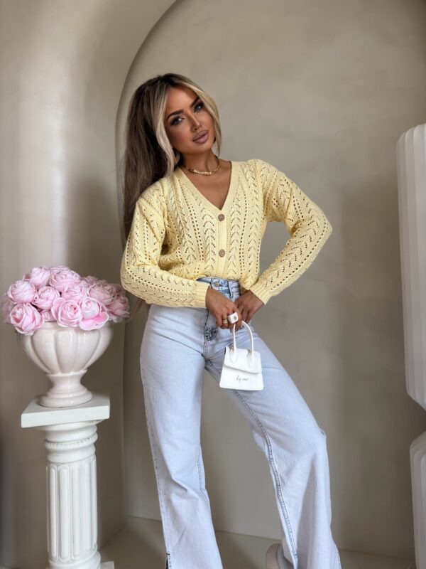 Sweter WOOD – żółty pastel