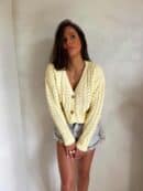 Sweter WOOD – żółty pastel