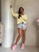 Sweter WOOD – żółty pastel