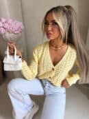 Sweter WOOD – żółty pastel