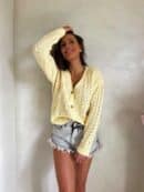 Sweter WOOD – żółty pastel