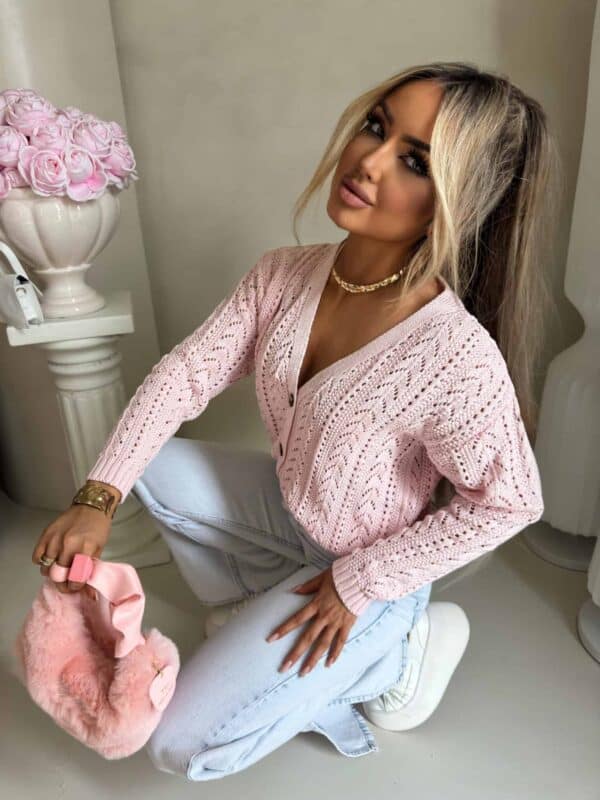 Sweter WOOD – jasny róż Sweter WOOD – jasny róż