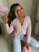 Sweter WOOD – jasny róż