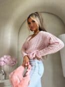 Sweter WOOD – jasny róż