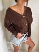 Sweter WOOD – brązowy