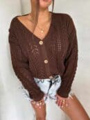 Sweter WOOD – brązowy