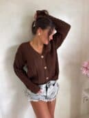 Sweter WOOD – brązowy