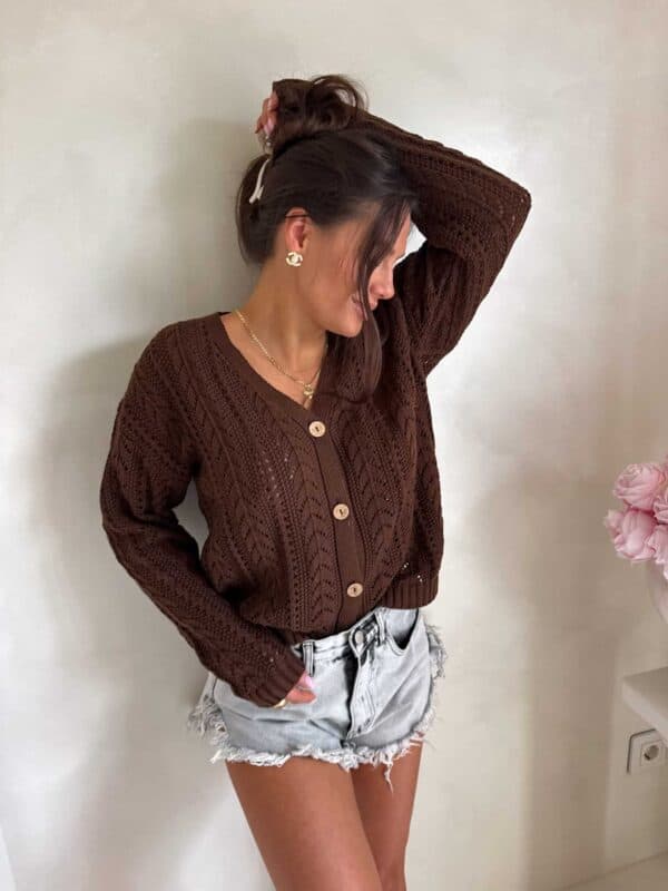 Sweter WOOD – brązowy